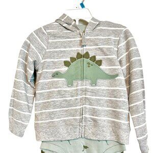 NWT 24 MONTH Baby Boy Dinosaur 3-Piece Hoodie Outfit Set Carters Toddler